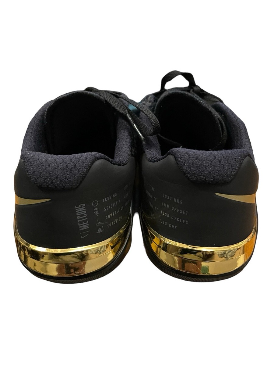 nike metcon 5 black and gold