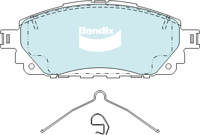 Bendix Front Brake Pad Set for Toyota Hilux GUN112R, GUN120R, GUN122R, GUN135R 2 - Picture 1 of 1