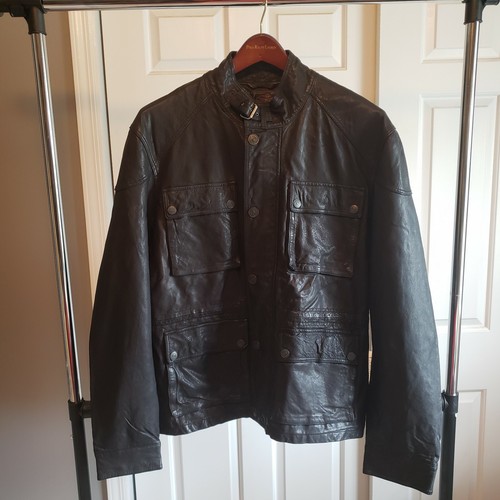 MENS TRUE RELIGION LEATHER MILITARY 