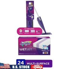 Swiffer WetJet Mop Starter Kit Multi Surface Cleaning System Refill Pads New