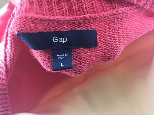 Gap Women's Red / Pink Sweater Cotton Drop Stitch Details Size L - Picture 4 of 4
