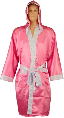 Maxx® MEN HOODED SATIN BOXING ROBE MUAY THAI BOXING KICK BOXING MMA BOXING v - Picture 6 of 10
