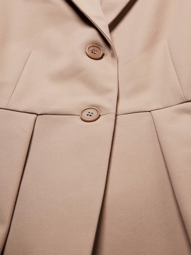 NWT 🍏 Theory Braneve Approach Pleated Peplum Jacket, SAND KHAKI, size 0 - Picture 11 of 11
