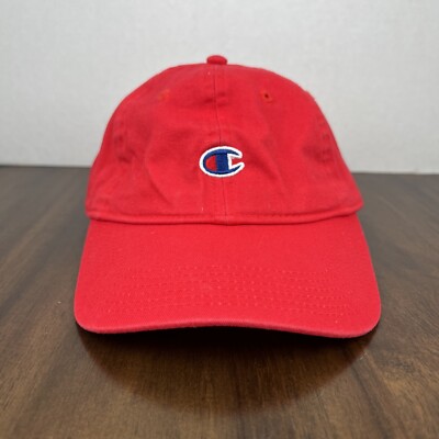 Champion Red Adjustable Strapback Hat Athleteic Wear