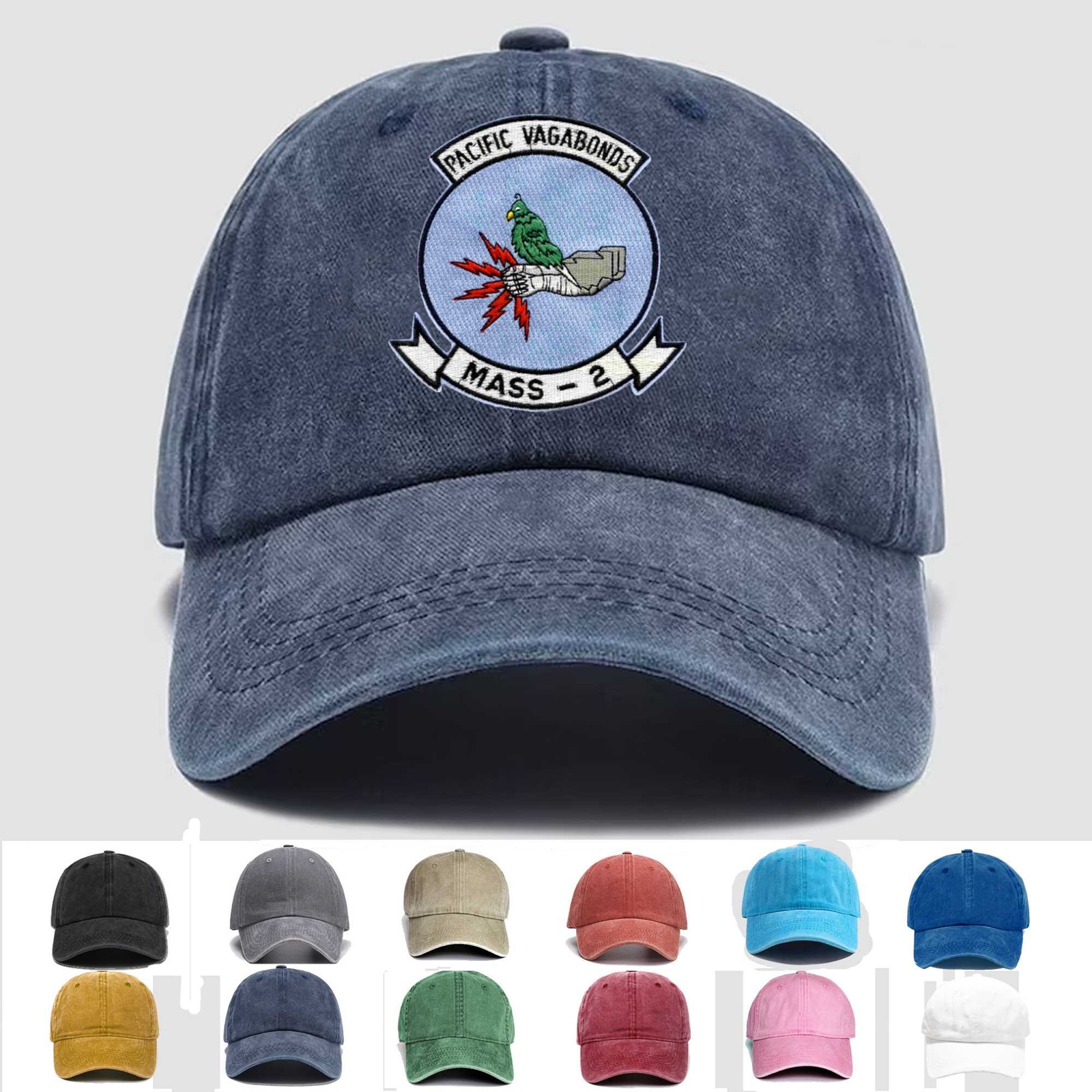 Custom Embroidered Hat MASS-2 Patch Pacific Vagabonds, Veteran Cap, Gift Idea