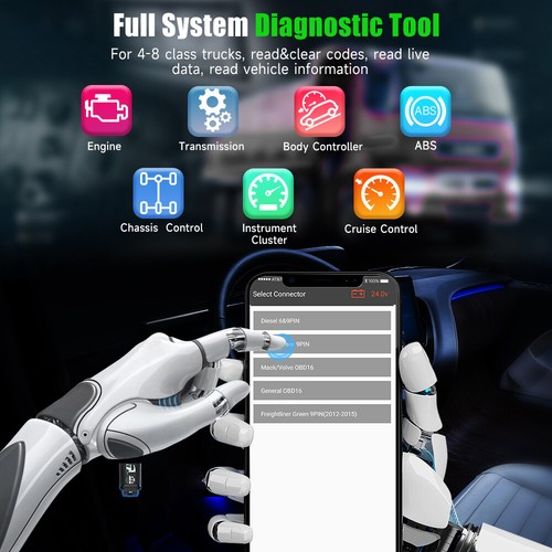 ANCEL HD110 Heavy Duty Truck Scanner Bluetooth Truck Diagnostic Tool DPF Regen - Picture 12 of 20