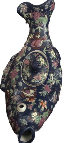 KOI Fisch Porzellan asiatischer Stil Dose Chinoiserie Chic Hollywood Regency Dekor - Bild 11 von 12