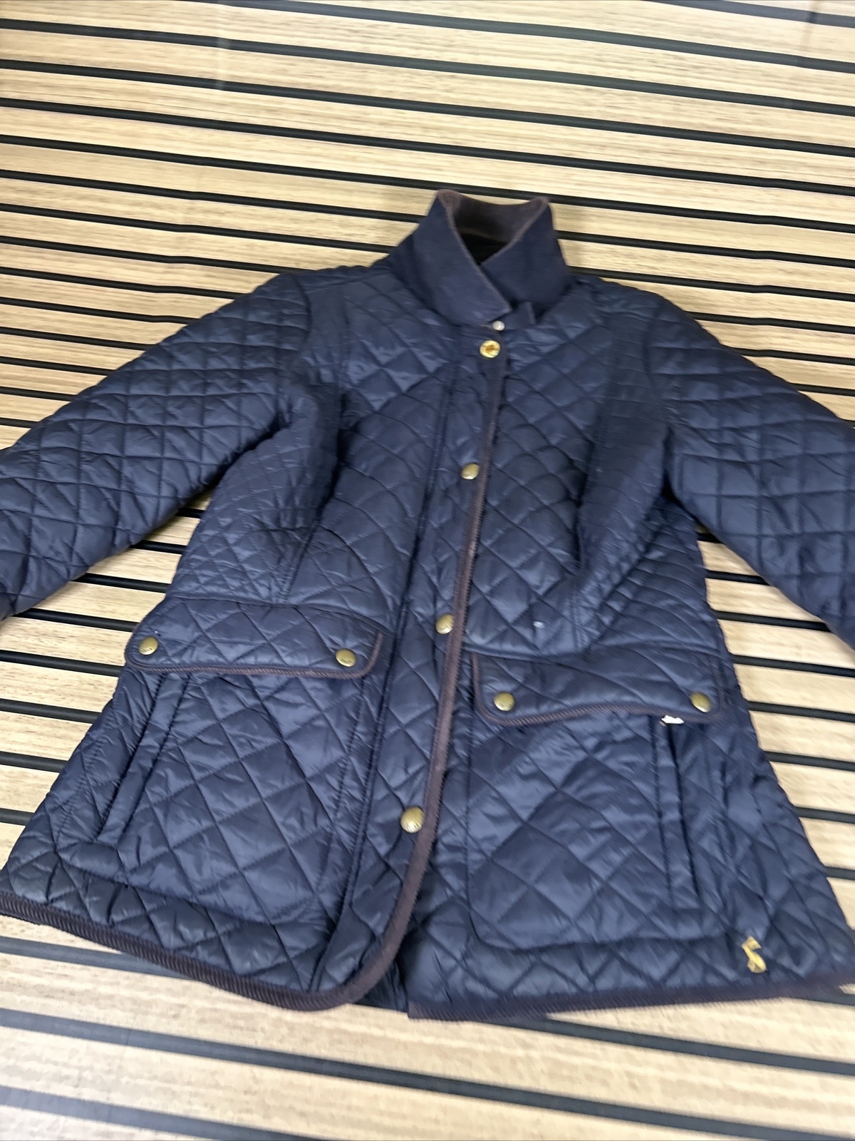Joules Newdale Quilted Jacket Marine Navy Women’s Size UK 12 Read