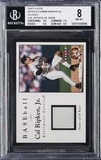 2001 FLEER RIPKEN COMMEMORATIVE GLOSSY BASE #NNO CAL RIPKEN JR. BGS 8