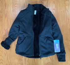 SNUG ON JACKET: Children's SIZE 10, Blue Black Reversible Fleece Cotton, NEW