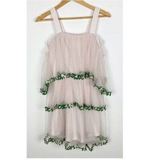 ASOS DESIGN Lace Trim Tiered Tulle Mini Dress Size 4