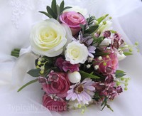 Bridal Bride Wedding Bouquet Ivory Pink Daisy Rose Tulip Artificial Silk Flower Bridal Bride Wedding Bouquet Ivory Pink Daisy Rose Tulip Artificial Silk Flower