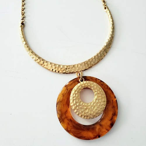 RJ Graziano Hammered Metal Statement Necklace - Picture 3 of 5