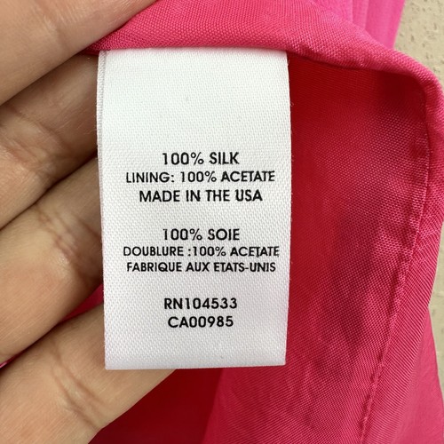 Nanette Lenore Heartbreaker Dress Pink 100% Silk Button Down 3/4 Sleeved 2 DC2 - Picture 8 of 8