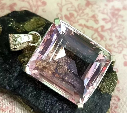201 Ct GIE Certified Natural Pink Topaz 925 Solid Silver Pendant Loose Gemstone - Picture 4 of 7