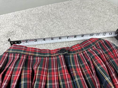 Dennis Pleated Uniform Skirt Girls Sz 12 BelAir Plaid Side Zip 24" Length - Picture 8 of 8