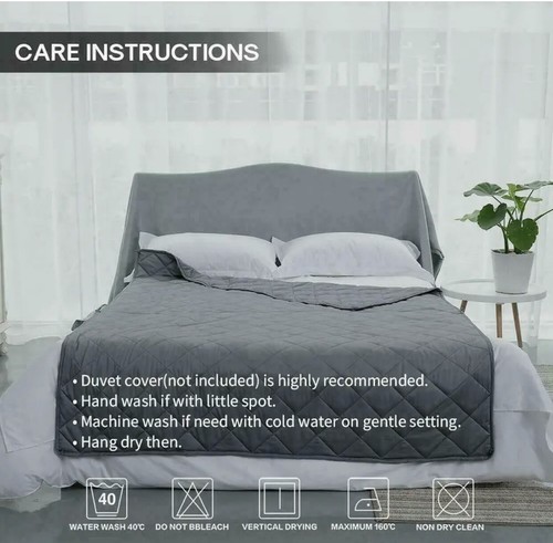 WarmHug 100%Cotton Weighted Blanket with Premium Glass Bead Kids Full Queen Size
