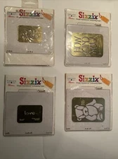 Lot of 4 Vintage Sizzix Embossing Folders NEW Ladybug Teddy Bear Love Kind theme