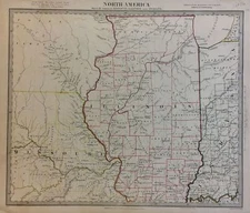 Parts of Illinois, Missouri and Indiana Original 1884 Map