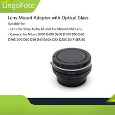 Lens Adapter with Optical Glass for Sony Alpha AF Lens for Nikon AI F Mount Cam