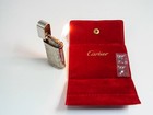 Working Cartier Gas Lighter 2C Happy Birthday Genuine With Pouch & 2p flint