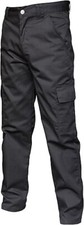 Mens Cargo Combat Black Work Trousers Heavy Duty Work Pants Size 28 to 52