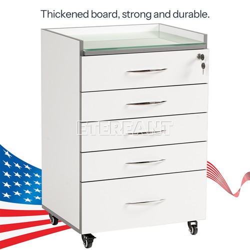 Dental Trolley Cart with Socket/Cart Acrylic Mobile Wooden Cabinet 4/5Drawers US - Picture 58 of 90