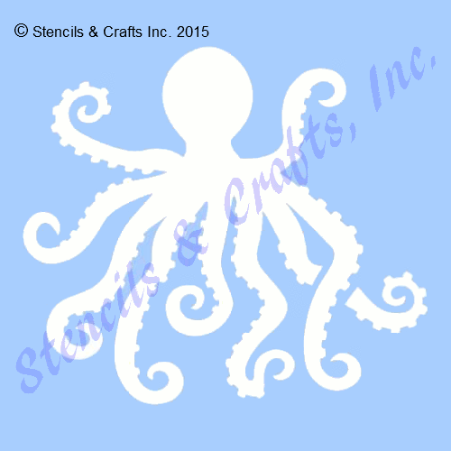 6.5" OCTOPUS STENCIL OCEAN STENCILS SEALIFE BEACH ART SEA TEMPLATE TEMPLATES NEW - Picture 1 of 1