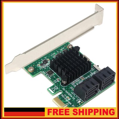PCI Express 1X zu SATA3.0 4 Port Riser PCI-E X1/X4/X8/X16 Erweiterungsadapterkar