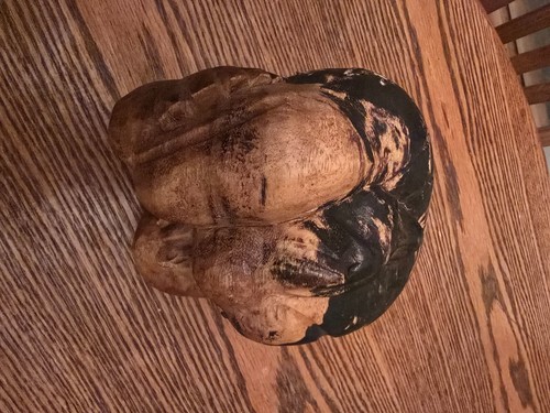 Weinender Buddha Skulptur fein geschnitztes Holz SCHÖN! - Bild 5 von 8