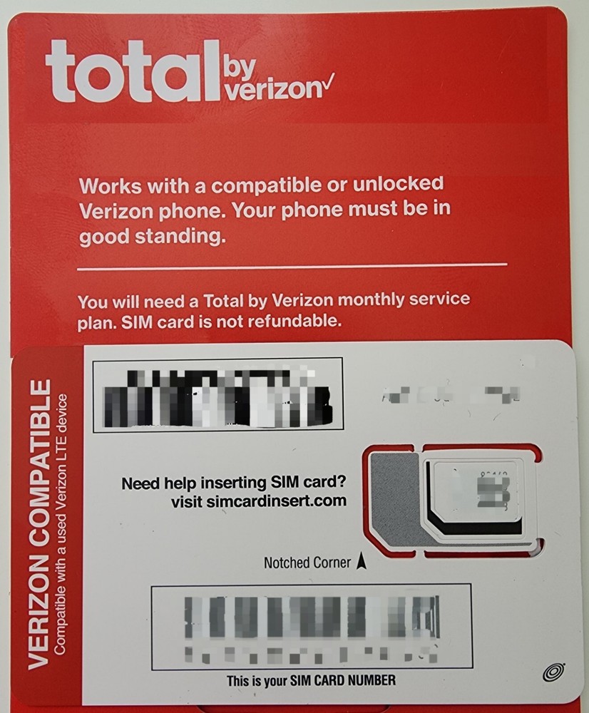 Tarjeta SIM Total By Verizon • Verizon Samsung Galaxy S25 S25+ S25 Plus S25 Ultra