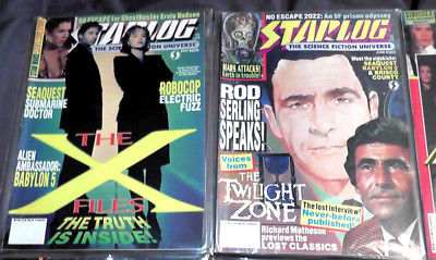 Lot of 9 Starlog Magazines 1993 The X-Files Star Trek DS9 The Mask TimeCop Alien