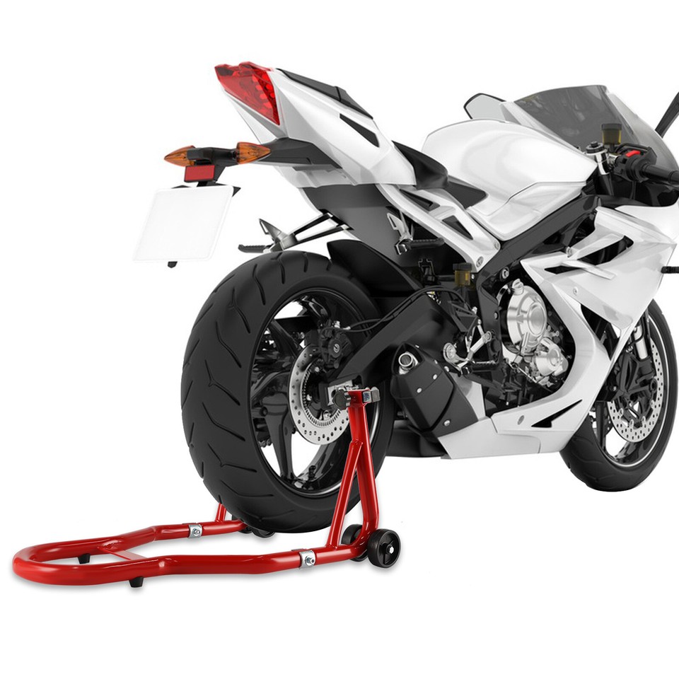 Heavy Duty Motorcycle Rear Paddock Stand Wheel Motorbike Swing Arm Cup