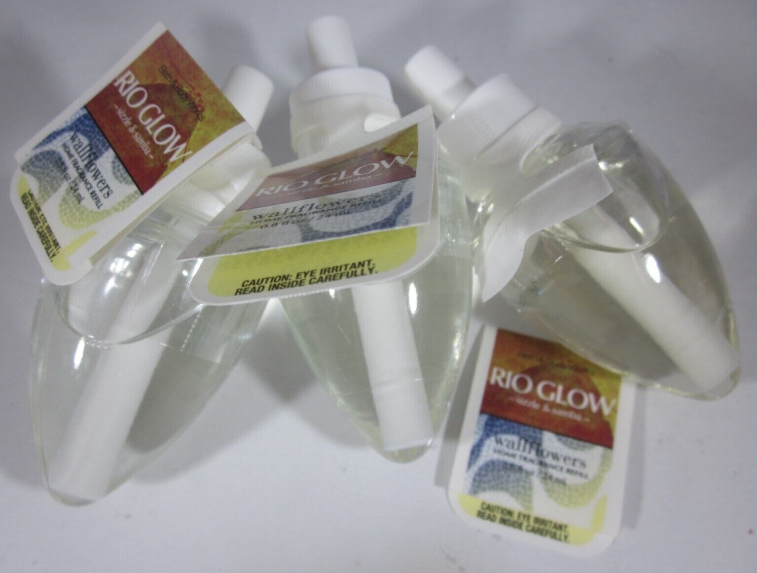 3 bulbs Bath & Body Works Home Wallflower Refill Bulb  Rio Glow *loose tags