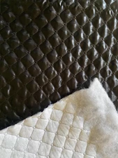 Quilted Fabric – Black & White – Polyester Filled for Jackets, Vests etc