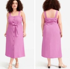 EVERLANE japanese goweave picnic apron dress in purple size 0 New Nwt Womens