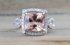 Lab-Created 3CT Cushion Cut Cubic Zirconia Women's Halo Engagement Ring Vintage
