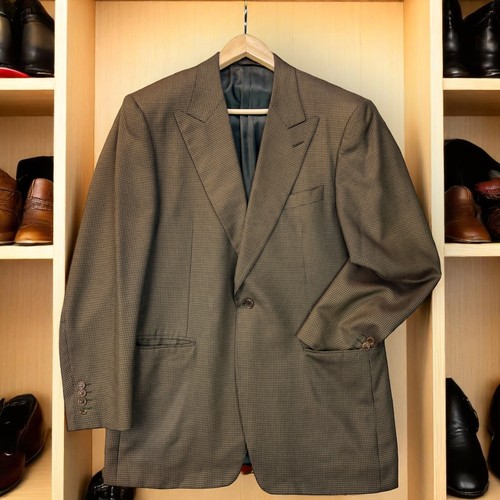 Blazer vintage Canali uomo seta lana pied de poule dente di cucciolo EU 52R US 42R Italia - Foto 3 di 24