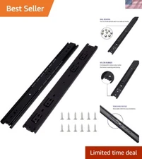 Durable 22-Inch Black Alloy Steel Drawer Slides with Silent Ball Bearing Action