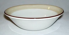 STEELITE INTERNATIONAL ~ 16 Oz. CEREAL BOWL (White -Tan w/Brown Rim) ~ England