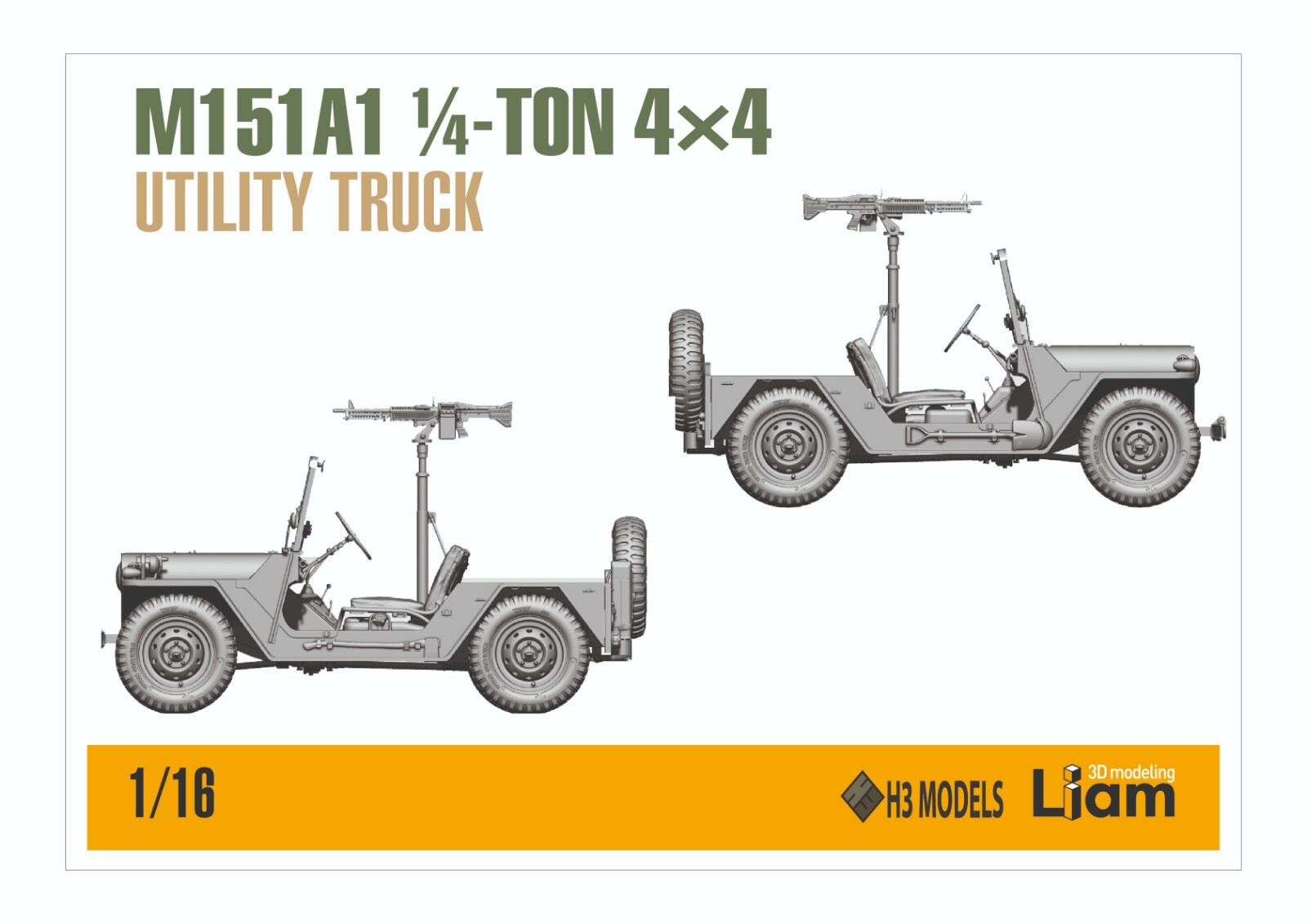 1/16 scale M151A1 Mutt US Military Vehicle model 3d printed kit | eBay