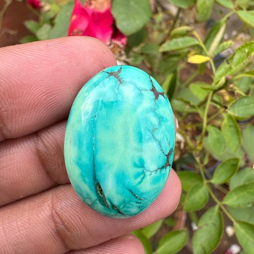 29 Carat Natural Green Turquoise Gemstone – Certified Cabochon Cut Loose Stone - Picture 2 of 6