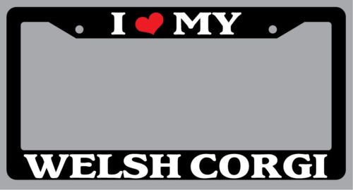 Cadre de plaque d'immatriculation noire "I Heart My Welsh Corgi" accessoire automatique 603 - Photo 1 sur 1