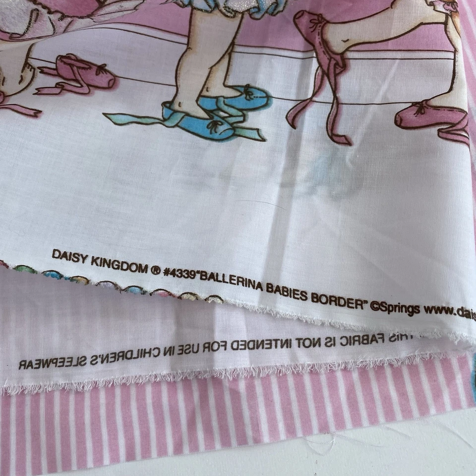 Daisy Kingdom Fabric Ballerina Babies Border 33” x 26” Piece READ - Image 4 of 4