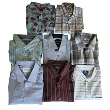 Mens Button Down Shirt Lot 8pc Office Casual Large