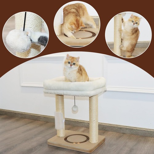 Small Cat Tree Tower Scratching Post with Perch Bed for Indoor Cats and Kittens - Picture 4 of 8