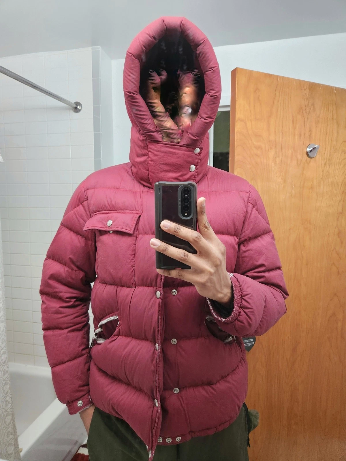 Moncler Lioran Down Jacket Puffer Coat 4 Genuine Maya Burgundy XL *SHIPS TODAY image 19