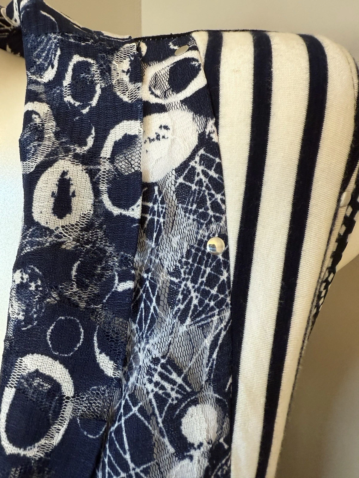 PALM ANGELS Abito Tango Mango Mix Media Donna Tg Large Nero Blu Righe Trasparenti Unico