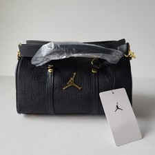 Nike Air Jordan Jumpman Monogram Mini Duffle Bag 3L Black Gold MA9169-K5X