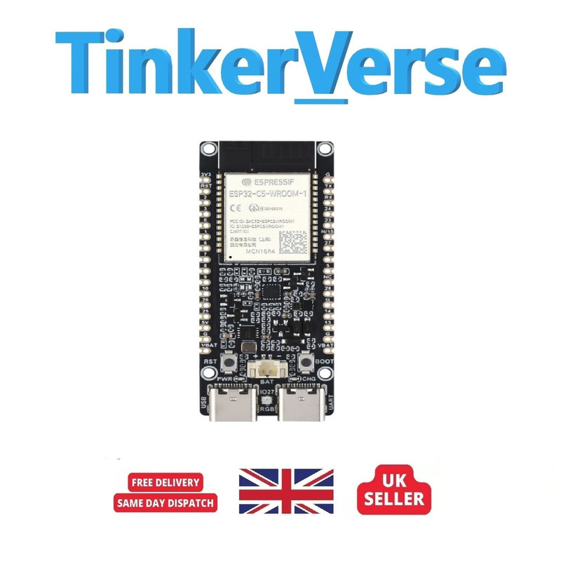 ESP32 C5 WROOM By Waveshare WiFI 6 Dual Band, Bluetooth 5, Zigbee, Thread, BMS